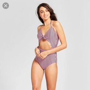 NEW‎ Clean Water One Piece Swimwear Striped Small